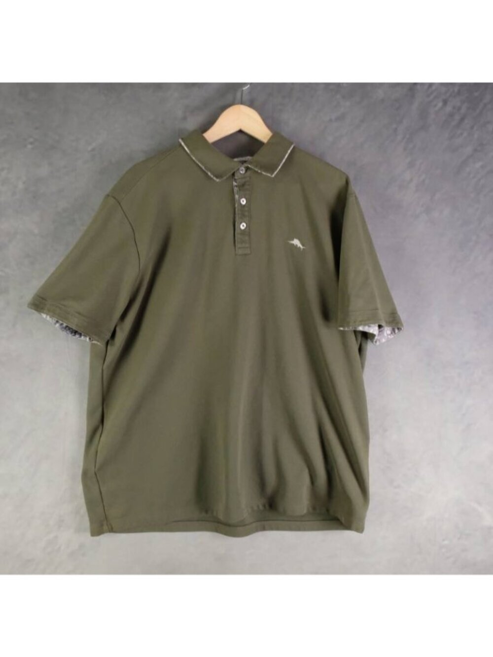 Tommy Bahama Shirt Mens XXL Olive Green Solid Polo Supima Cotton Island Zone